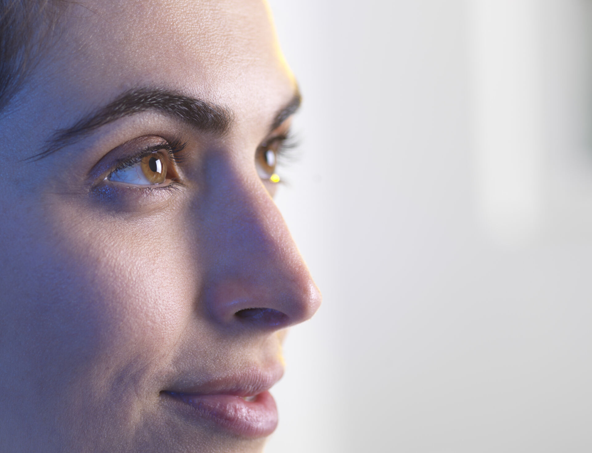 Close up of woman with hazel eyes. Close up of woman with hazel eyes.